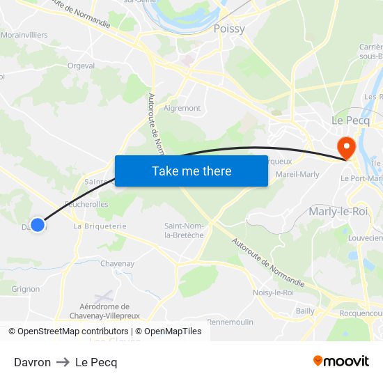 Davron to Le Pecq map