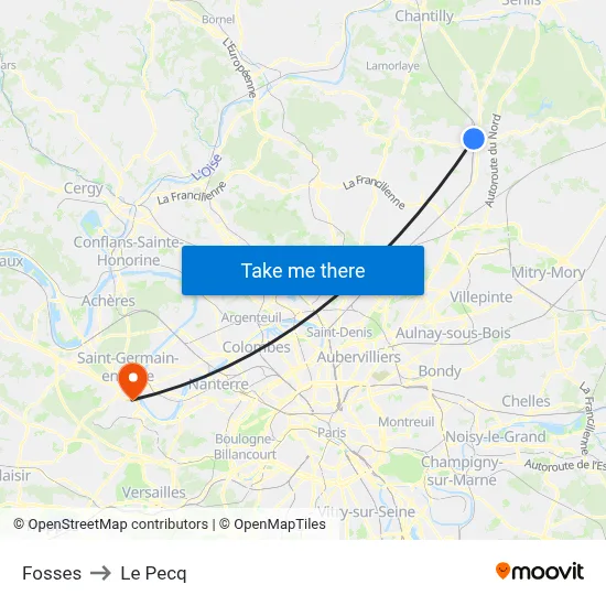 Fosses to Le Pecq map