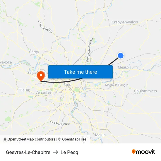 Gesvres-Le-Chapitre to Le Pecq map