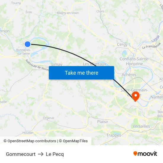 Gommecourt to Le Pecq map