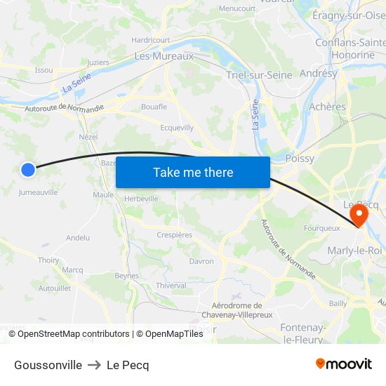 Goussonville to Le Pecq map