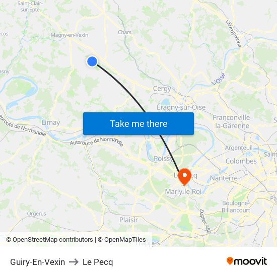Guiry-En-Vexin to Le Pecq map