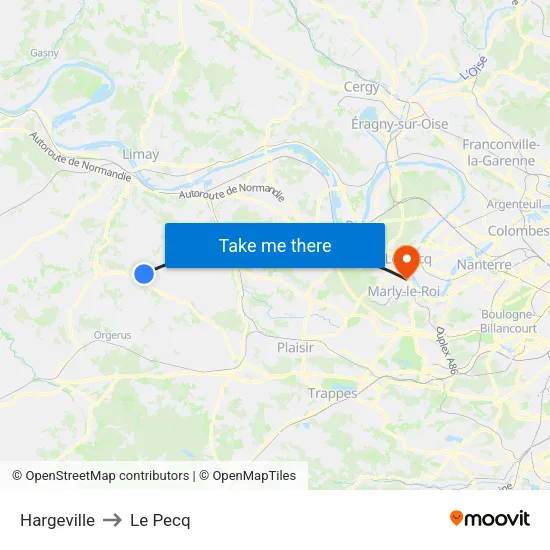 Hargeville to Le Pecq map