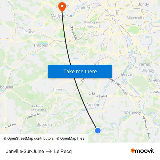 Janville-Sur-Juine to Le Pecq map