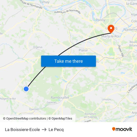 La Boissiere-Ecole to Le Pecq map