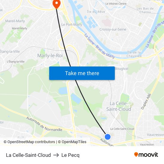 La Celle-Saint-Cloud to Le Pecq map