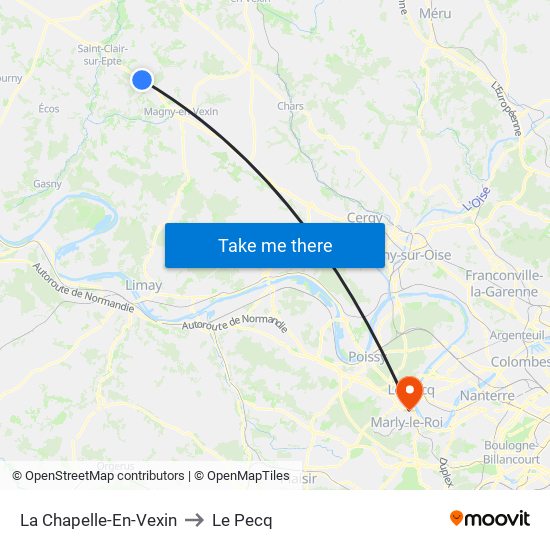 La Chapelle-En-Vexin to Le Pecq map