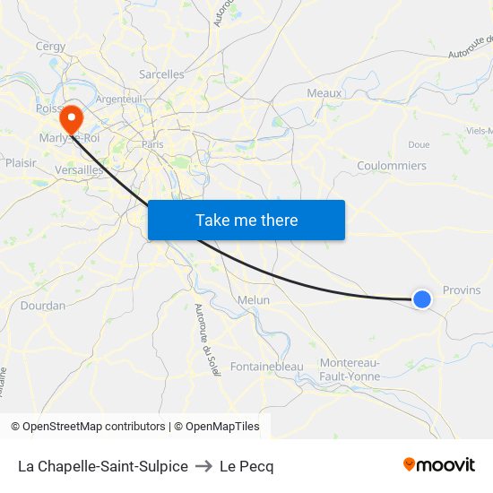 La Chapelle-Saint-Sulpice to Le Pecq map