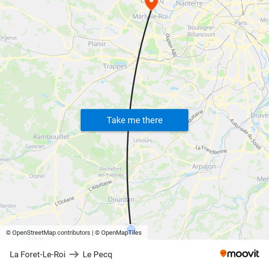 La Foret-Le-Roi to Le Pecq map