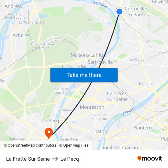 La Frette-Sur-Seine to Le Pecq map