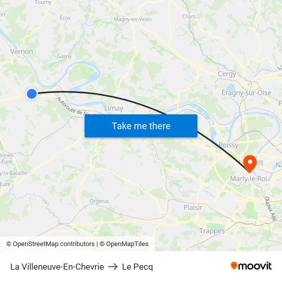 La Villeneuve-En-Chevrie to Le Pecq map