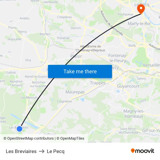 Les Breviaires to Le Pecq map