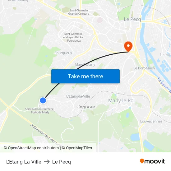 L'Etang-La-Ville to Le Pecq map