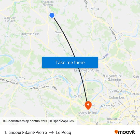 Liancourt-Saint-Pierre to Le Pecq map