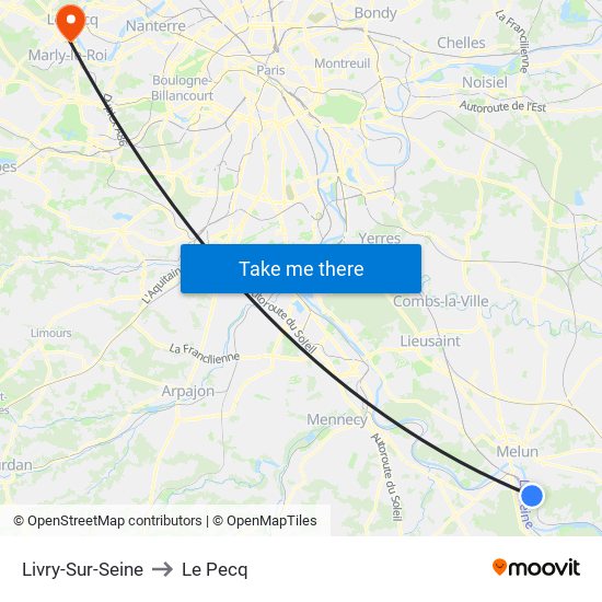 Livry-Sur-Seine to Le Pecq map
