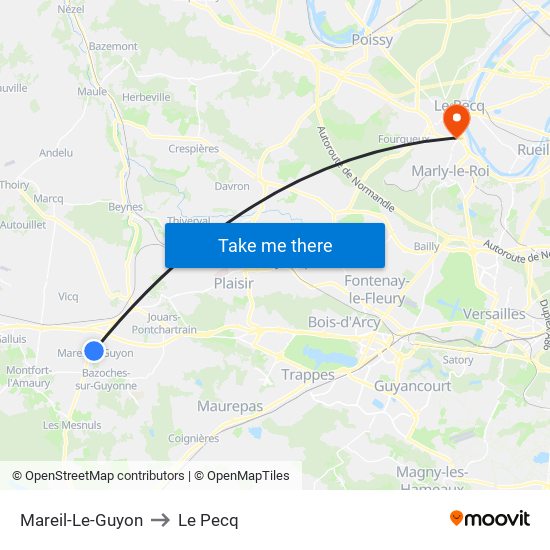 Mareil-Le-Guyon to Le Pecq map