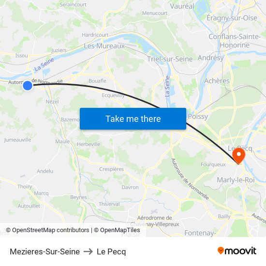 Mezieres-Sur-Seine to Le Pecq map