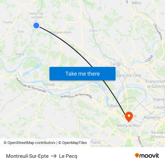 Montreuil-Sur-Epte to Le Pecq map