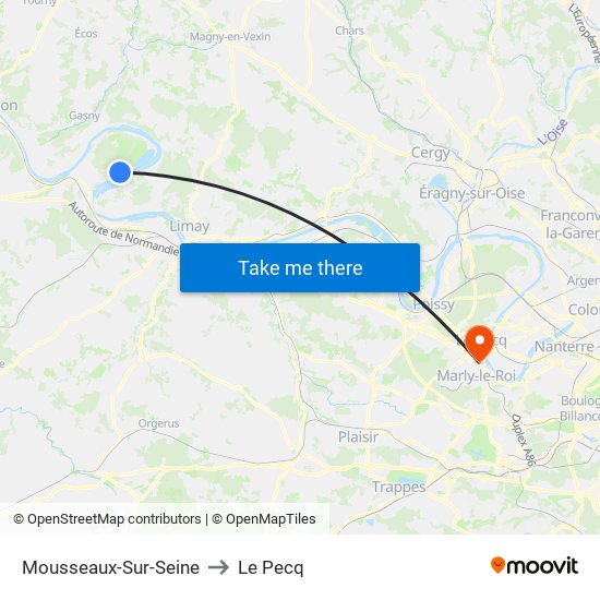 Mousseaux-Sur-Seine to Le Pecq map