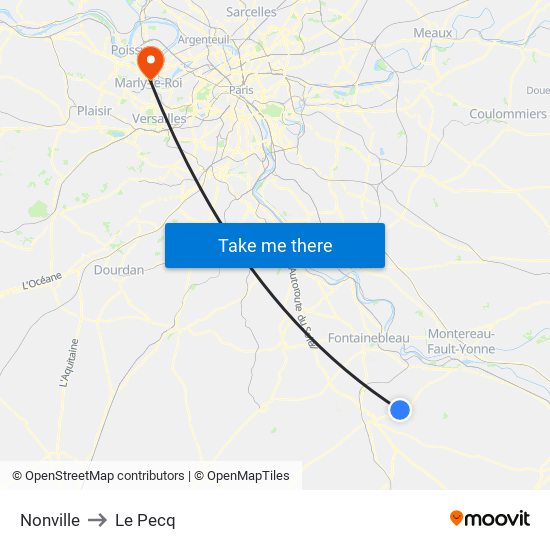 Nonville to Le Pecq map