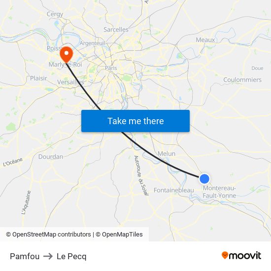 Pamfou to Le Pecq map