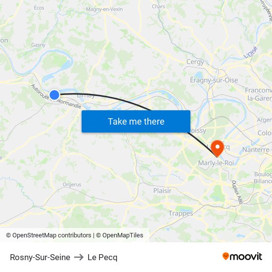 Rosny-Sur-Seine to Le Pecq map