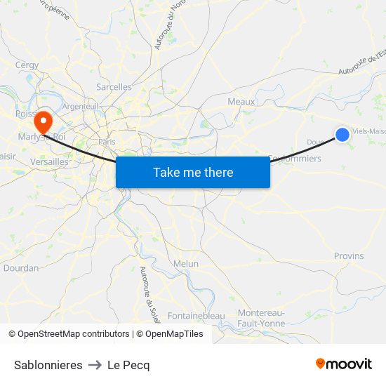 Sablonnieres to Le Pecq map