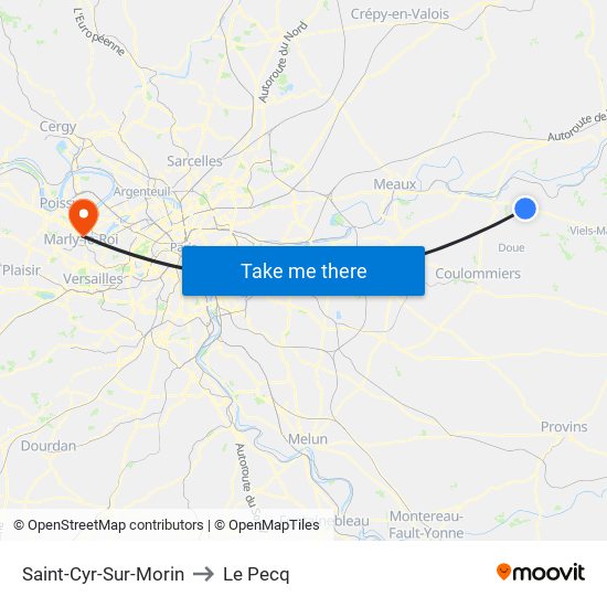 Saint-Cyr-Sur-Morin to Le Pecq map