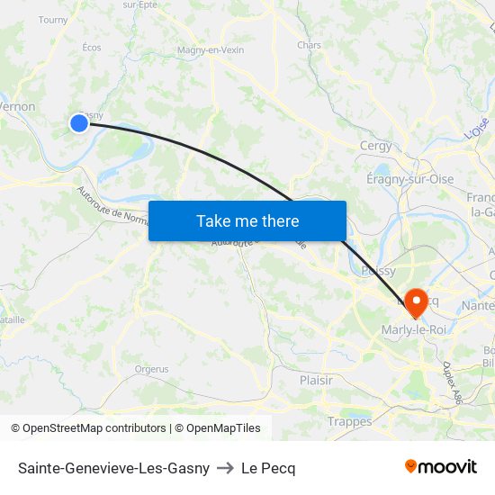 Sainte-Genevieve-Les-Gasny to Le Pecq map