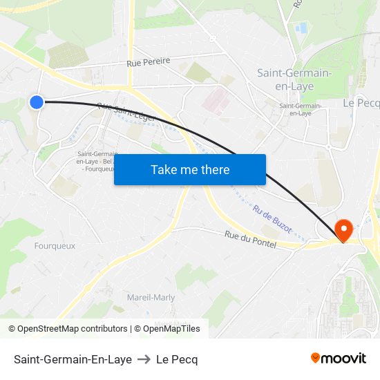 Saint-Germain-En-Laye to Le Pecq map