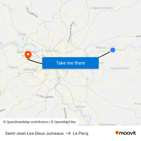 Saint-Jean-Les-Deux-Jumeaux to Le Pecq map