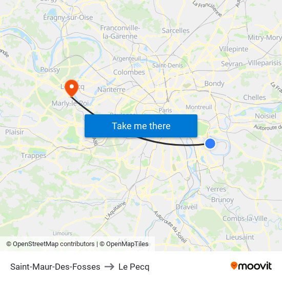 Saint-Maur-Des-Fosses to Le Pecq map
