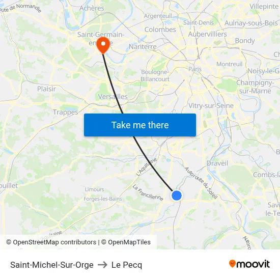 Saint-Michel-Sur-Orge to Le Pecq map
