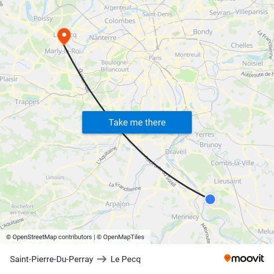 Saint-Pierre-Du-Perray to Le Pecq map