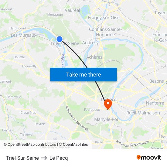 Triel-Sur-Seine to Le Pecq map
