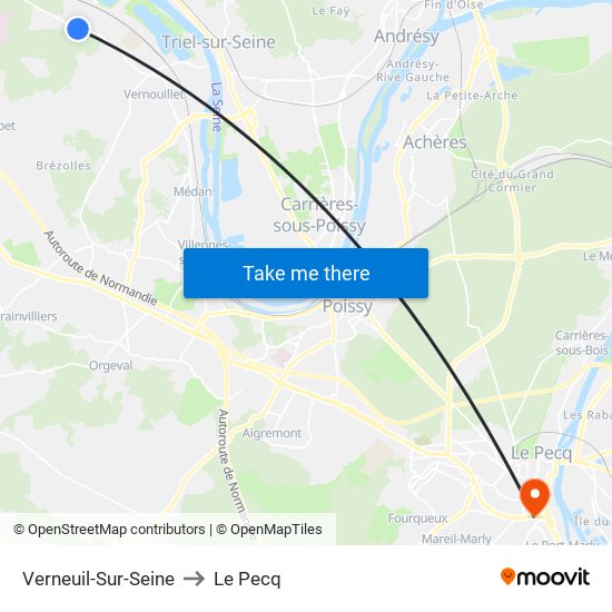 Verneuil-Sur-Seine to Le Pecq map