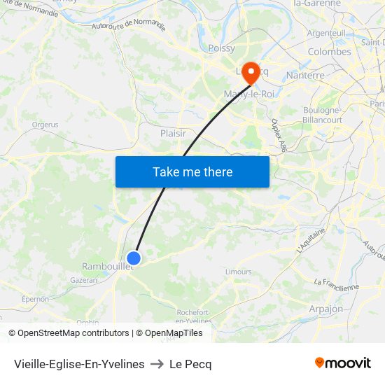 Vieille-Eglise-En-Yvelines to Le Pecq map