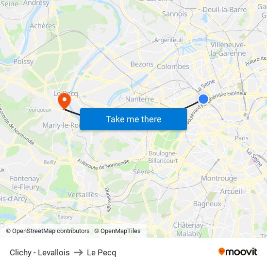 Clichy - Levallois to Le Pecq map