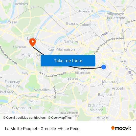 La Motte-Picquet - Grenelle to Le Pecq map
