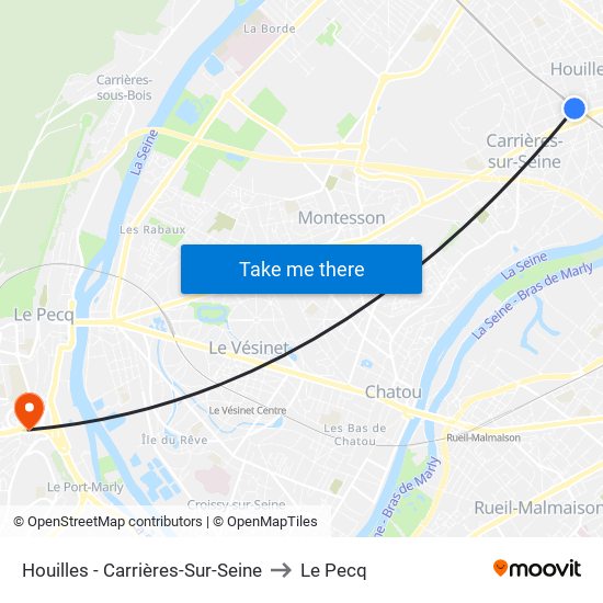 Houilles - Carrières-Sur-Seine to Le Pecq map