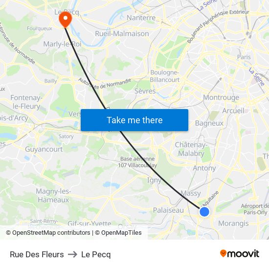 Rue Des Fleurs to Le Pecq map
