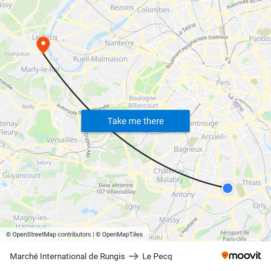 Marché International de Rungis to Le Pecq map