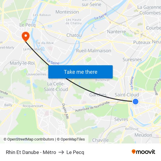 Rhin Et Danube - Métro to Le Pecq map
