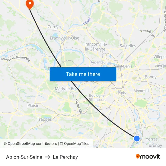 Ablon-Sur-Seine to Le Perchay map
