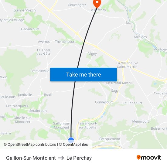 Gaillon-Sur-Montcient to Le Perchay map