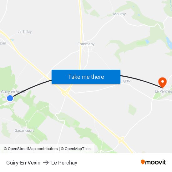 Guiry-En-Vexin to Le Perchay map
