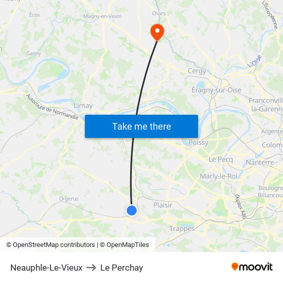 Neauphle-Le-Vieux to Le Perchay map