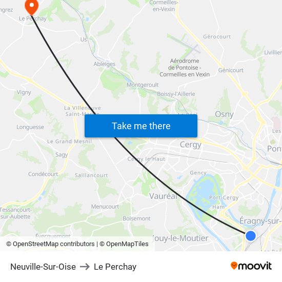 Neuville-Sur-Oise to Le Perchay map