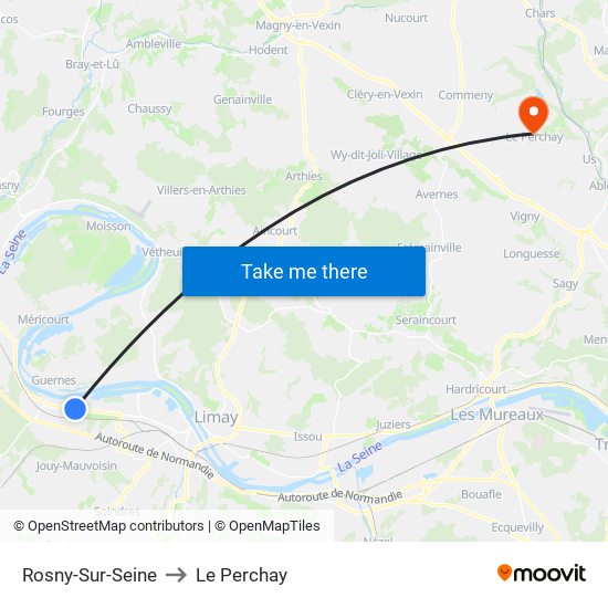 Rosny-Sur-Seine to Le Perchay map