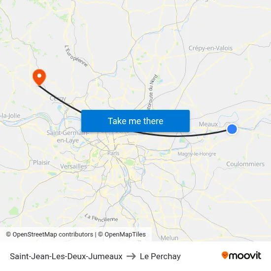 Saint-Jean-Les-Deux-Jumeaux to Le Perchay map